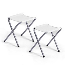 리카 캠핑용 알루미늄 의자 야외용 접이식 휴대용 캠핑 의자 2개입, 화이트