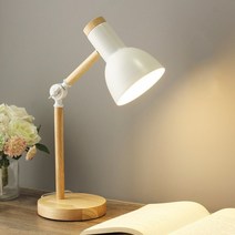 무드등 크리에이티브 북유럽 나무 예술 철 LED 접이식 간단한 책상 램프 눈 보호 독서 테이블 램프 거실 침실 홈 장식, 하얀색, 미국 플러그, 따뜻한 화이트