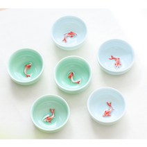 여행용다도세트 휴대용 캠핑용 다기세트 전통 일본 청자 황금 물고기 중국 차 컵 세트 쿵푸 클레이 샤 딱딱 유약 여행 차 그릇 중국 도자기 찻잔 세트, 6종 세트, 1-40ml