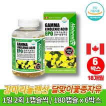 감마리놀렌산 비타민e 캐나다 달맞이꽃종자유 오일 달맞이 뿌리 기름 씨유 종자 추출물 PRIMROSE OIL 리놀산 중년여성 주부 50대 60대 영양제, 6박스
