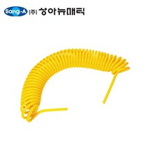 상아뉴매틱 폴리우레탄코일튜브 UC 10-65-35 12.7x8.5 상아 에어 호스 우레탄호스 (카플링별도) 노랑