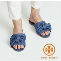 TORY BURCH 토리버치 (US 사이즈) Womens Annabelle Bow Slide Denim Slip On Shoes Sz 6.5