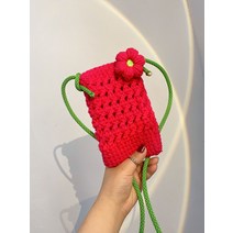 크로스백 복주머니 라탄 스트랩 앙고라 토트백 원단 뜨기 만들기키트 손뜨개 가방만들기 코튼