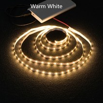방송조명 유튜브 방송용 링라이트 촬영 조명 장비 제품 3AA 배터리 전원 Led 스트립 SMD2835 50cm 1M/2M/3M/4M 5M 유연한 리본 테이프 흰색/ 694EA 4, 따뜻한 화이트