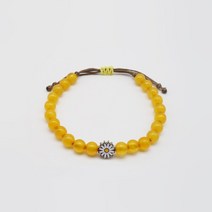 써지컬스틸 데이지 n 엠버-호박석 원석 매듭팔찌