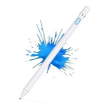 IOS 및 안드로이드 터치 스크린과 호환되는 액티브 스타일러스 펜 스크린용 아이패드/프로/에어/미니/아이폰/휴대폰/삼성/태블릿 드로잉 필기용 충전식 (블랙)200682, White