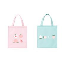 1+1 에클리츠 과일 모양 쿨러백 보온 보냉가방, 핑크+민트