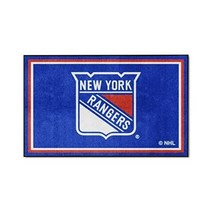 FANMATS NHL 일반 스포츠 용품 4x6 러그, NHL - New York Rangers, 48 Inch x 72 Inch_Team Color