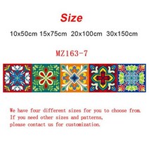 붙이는 타일 접착식 바닥 셀프시공 멕시코 스 벽 이동 스티커 주방 욕실 현관 에 대한 자체 접착 방수 비닐 벽지, 15cmX75cmX1pc, 07 MZ163-7