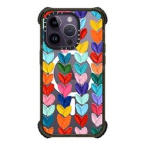 CASETiFY Ultra Impact 아이폰 14 프로 케이스 [5X 군용 등급 낙하 테스트 / 3.5m(11피트) 보호/Magsafe와 호환] - 폴카 더브 하트 유광 블랙16