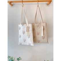 핸드메이드)바이오린넨 양면꽃 에코백 숄더백