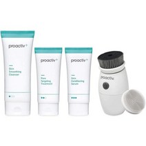 일본직발송 6. 프로액티브 Proactiv 3단계 세트 (90일 세트) 포어 클렌징 전동 세안 브러시 (실리콘 브러, One Size, One Color