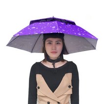 파티오히터 삿갓난로 야외 스탠드 난로 우산 모자 외부 작업 아버지의 날 냉각 머리 우산 접이식 캠핑 모자 하늘색 착용에 편리, 보라색