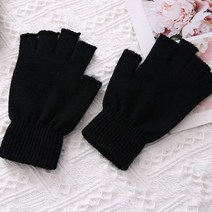 블랙장갑 겨울 사무실장갑 작업용장갑 다용도 검정장갑 작업장갑 반장갑 겨울반장갑 기모 털장갑 니트손가