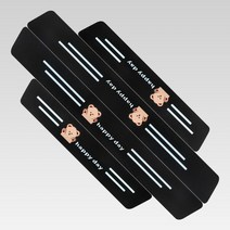 도어 씰 방지 발자국 페달 발 스커프 차량용 디딤대 장식 가드 자동차 패드 보호, 블랙-럭키불곰-문턱스틱(4줄)