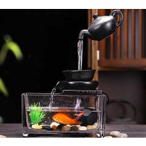 가정용 분수대 소형 사무실 어항 문수 인공 폭포 가습, 매달린 찻주전자