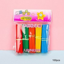 몬테소리 수학 계산 스틱 장난감 100 피스 다채로운 대나무 보조 막대 유치원 학습, Multicolor 100pcs