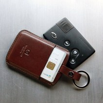 르노삼성 구형 3버튼 파우치 스마트키홀더 SM7 뉴아트 SM5 ~09년 SM5 임프레션, 각인X, 카드포켓 SMCP-902 브라운