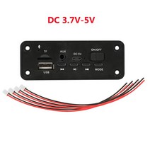 3.7V/5V 증폭기 블루투스 5.0 MP3 플레이어 디코더 보드 자동차 FM 라디오 모듈 지원 TF USB AUX 핸즈프리, 01 Black