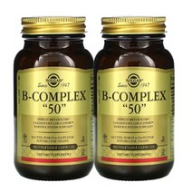 Solgar B-복합체 -50MG 베지캡슐 100정 비타민B1티아민 B2리보플라빈 B3니아신 B5판토텐산 B6 B12, 1개, 기본