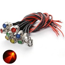 JINHA DIP LED 고휘도LED ROUND 발광다이오드 8mm 9V 인디게이터, 인디_(9V_8파이)빨강_5개