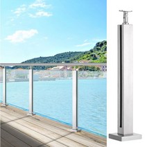 무타공 유리 난간 계단 베란다 복도 수영장 펜션 강화유리, 304블랙/ 105cm