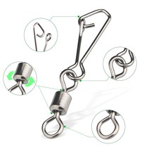 낚시바늘 채비 DNDYUJU-스테인레스 스틸 낚시 커넥터 회전 인터록 롤링 후크 루어 40 개, [02] Size 12