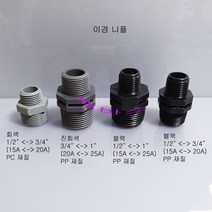 (3/4인치-1/2인치) 이경니플 20A-15A (블랙), 1개