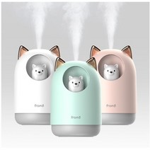 프롬비 USB 귀여운 흰둥이 미니 무드등 휴대용 가습기, 인디핑크