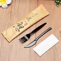 빈티지 디저트 커트러리 포크 나이프 일회용 식기 세트 양식 스테이크 월병 피자 배달 두꺼운 플라스틱 케이크 티슈, 26 종이커버칼테이프티슈5천 세트