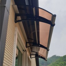 550X8100 브라켓 렉산시공업체 계단캐노피 주차장 차양시스템 차광막 고정식어닝, 브라운엠보, 블루, 블랙