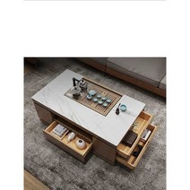 거실 리프트 테이블 소파 업 트랜스포머 좌식 탁자, 1.3 (검은색 수납장+흰색 조리대)