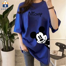 손드르 여자 미키 도널드 큰 사이즈 오버사이즈 박시 반팔 티(M-5XL)