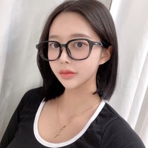 VANANA2 여성 남성 베이직 사각 뿔테 블랙 안경