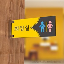 세경케이알 PTRF008 화장실돌출간판 돌출표지판 화장실복도표지판 화장실양면간판 표시판 표찰, 1개, 300X100mm