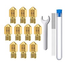 MMOBIEL 압출기 노즐 3D 프린터 0.2mm 10개 - MK8 황동 노즐 Creality Ender 3 시리즈 Ender 5 시리즈 CR-10/10S Makerbot, 0.4mm