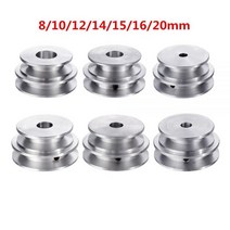1pc 알루미늄 합금 이중 홈 60amp 50mm 풀리 휠 모터 샤프트용 8-20mm 고정 보어 풀리 10mm 라운드 벨트, 16mm