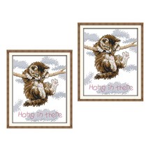 거기에 2pcs 고양이 DIY 스탬프 크로스 스티치 키트 크리스마스 선물 11CT, 11CT 23x27cm, 설명, 다색