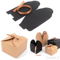 리시안제이 접이식 클래식 무지 사각 선물상자 머핀케이스 발렌타인포장, 브라운 대