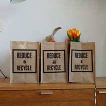 제니홈 황마린넨 빈티지 재활용 분리수거함, 캔 그림