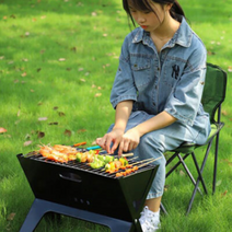 가정용 전원주택 야외테라스 그릴바베큐 파티 휴대용 미니 X자 접이식 그릴, 휴대용 미니 X자 그릴