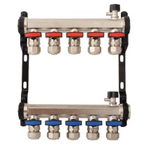 바닥 난방 물 분리 보일러 물길 분배기 대형문의, 1인치 방폭 밸브 세트 압력계