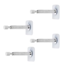 무타공 스프링 도어 완충 스토퍼 4개입+무타공 패드 세트, 실버, 실버