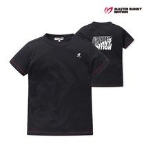 마스터바니에디션 골프 masterbunnyedition여성 캐주얼 로고 프린트 티셔츠 42192TR069_BK, 0[85], BK