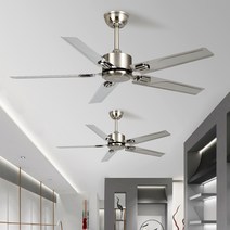 인더스트리얼 천장 선풍기 천장팬 실링팬 인테리어, 나무부목5엽52인치132cm리모콘