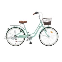[삼천리자전거] 프림로즈 7단 24인치 시티형 바구니 자전거 2022, 제이드 그린