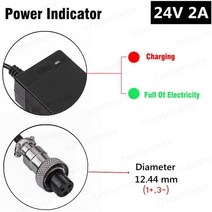 전기 자전거 충전기 TANGSPOWER-36V 2A 전기 스쿠터 납산 배터리 충전기 41.4V 자전거 휠체어용, 03 3P GX16_01 미국