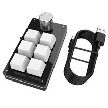프로게이머 업무효율 급상승 매크로키보드 블루투스 usb 매크로 사용자 정의 미니 키보드 12 키 2 노브 프로그래밍 키패드 핫 스왑 사용자 정의 게임 기계식 키보드 new, 흰색 6키, 무선 전화