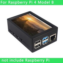3.5 인치 라즈베리 파이 3 모델 b + 터치 스크린 480320 lcd 디스플레이 + 터치 펜 + 라즈베리 파이 4 모델 b3b+3b용 abs 케이스, 파이 4b의 경우 팬 없음