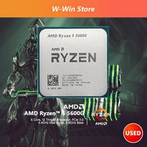 AMD Ryzen 라이젠 5 5600G R5 3.9GHz 6 코어 12 스레드 65W CPU 프로세서 L3 = 16M 100-000000252 소켓 AM4 팬 미